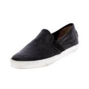 Frye Dylan Black Leather Slip On Sneakers